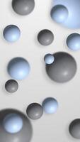 Grey and blue spheres on white background ideal for abstract designs, technology concepts, digital art, modern backgrounds, web graphics. video