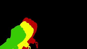 powerful animation of raised fist and juneteenth-themed background. video