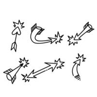 a set of different arrows and stars impact vector