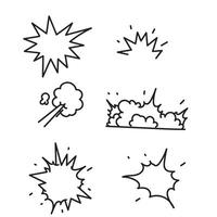 a set of four different types of explosions effect vector