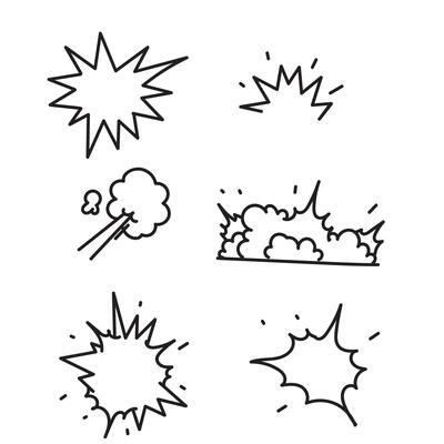 a set of four different types of explosions effect