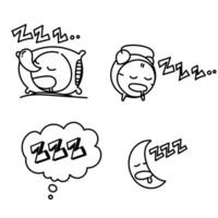 a set of four different cartoon characters with different sleep schedules vector