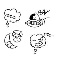 a set of four different icons for sleeping vector
