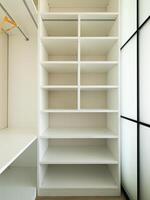 A Contemporary Modern Open Shelving Unit Designed for Effective Storage and Organization photo