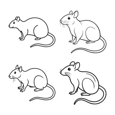 Rat Outline Line Drawing