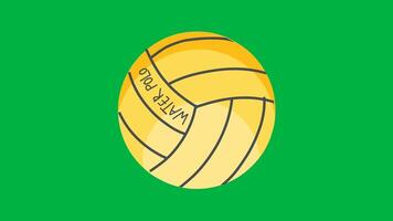 Animation of a water polo ball spinning on green screen background video
