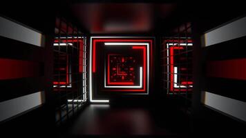 Red and White Different Neon Line Tunnel Background VJ Loop in 4K video