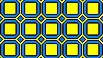 azul e amarelo abstrato quadrados padrões fundo vj ciclo dentro 4k video