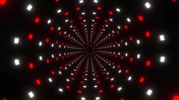 Red and White Neon Circular Light Flashing Background VJ Loop in 4K video