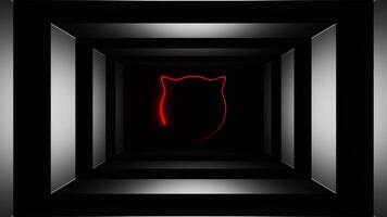 Red and White Strobe Cat Face Background VJ Loop in 4K video