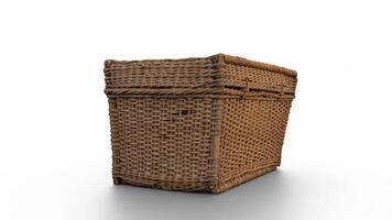 wicker crate on white background video