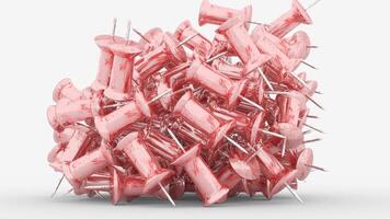 plastic push pins on white background video