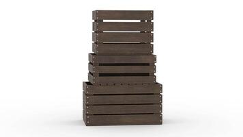 wooden crates fall with white background video