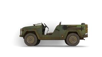 army jeep car on white background video