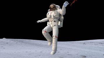 astronaut floating on the moon gravity video