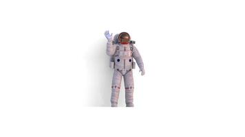 astronaut in spacesuit with white background video