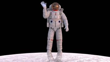 astronaut karaktär i space på måne video