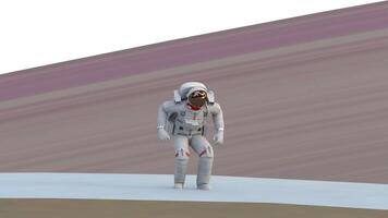 astronaut jump on saturn planet gravity video