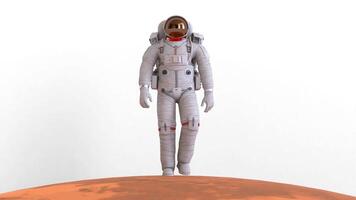 astronaut i space gående på fördärvar planet video