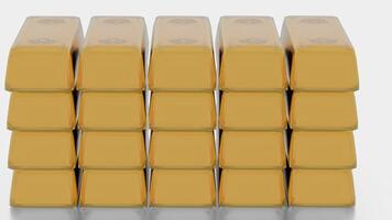 golden bar heap on white background video