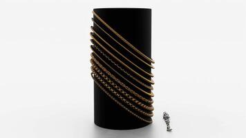 golden and silver chain set on white background video