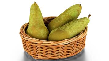 pears in a basket on white background video