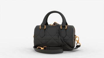 stylish black handbag with white background video