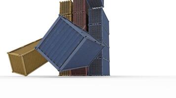 transport container fall with white background video