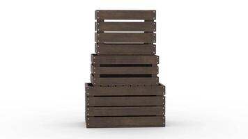 wooden crates with white background video