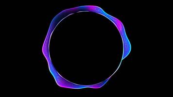 Abstract colorful round frame. Liquid circle shape for logo. Futuristic frame rotating on the sci fi fantasy dark abstract looped. Abstract circle animation with geometric intro and background video