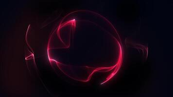 The flow of a red magical glowing sphere of waves of energy against a circular vortex of fractals of space. Futuristic core rotating on the sci fi fantasy dark abstract background. 4k 60 fps looped. video