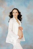 Expectant Mother Embracing Pregnancy Journey photo