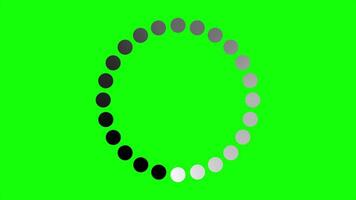Loading circle animation. Round loading animation. White gradient dotted round loading. Loading animation on green screen background, video