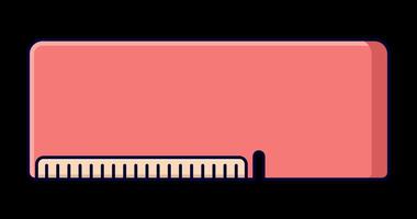 RAM memory computer animation. Computer RAM animation. Random access memory. Flat cartoon style. Transparent background with alpha channel, video