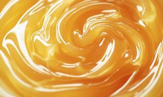 Apple jam swirl with glossy texture and soft shine in close up view photo