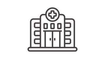 Animated Hospital Building Front Icon video