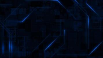 Royal blue color glowing lines big data hi-tech mother board design loop able technological background video