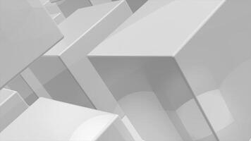 white color rotating shiny 3d cubes modern design loop able geometrical background video