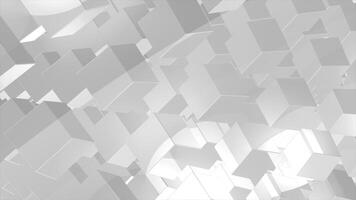 white rotating shiny 3d cubes modern design loop able geometrical background video