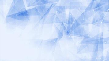 Royal blue color wiggling low poly lines and dots plexus faded polygonal design geometrical background video