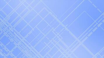 Royal blue color rectangular shape lines moving diagonally hi-tech design technological background video