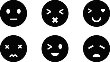 Modern Rounded Filled Emoticons Icon Set vector