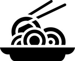 Rounded Filled Bowl of Noodles Icon vector