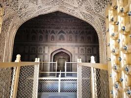 Shish Mahal is part of Agra Fort, built by the Mughals, located very close to the Taj Mahal. Sheesh Mahal, in Urdu language, photo