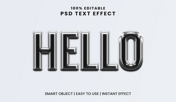 Metallic Text Effect 3D Editable Template. psd