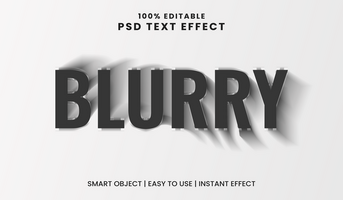 Blurry Text Effect Editable Fuzzy Typography Style Template psd