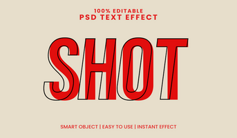 Text Effect Bold Red Editable Font Style. psd