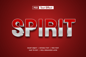 Inspiring Spirit Modern 3D Metallic Text Effect. Editable Elegant Font Style for Motivational Quotes, Event Banners, and Branding Projects psd