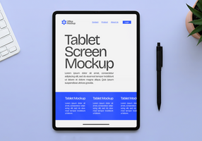 Tablet Screen Mockup for Website and UI Presentation psd