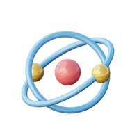 3D Atom Illustration Icon Render png